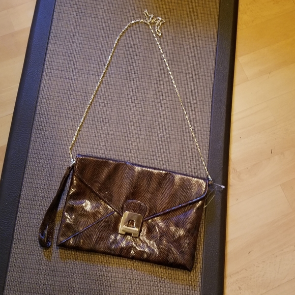 Brown Snakeskin Clutch Purse - Picture 2 of 6